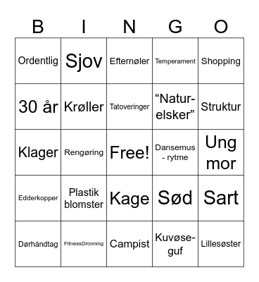 Mies fødselsdag Bingo Card