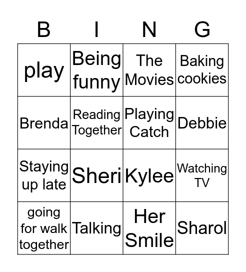 What We Like About MOM Bingo Card