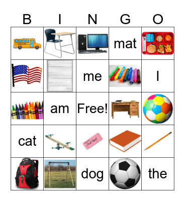 School Bingo Card