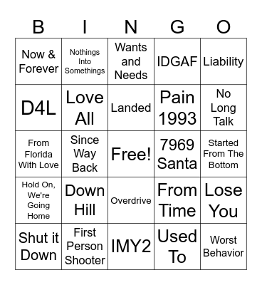 Drake #3 Bingo Card