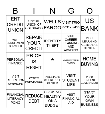 FINANCIAL LITERACY Bingo Card