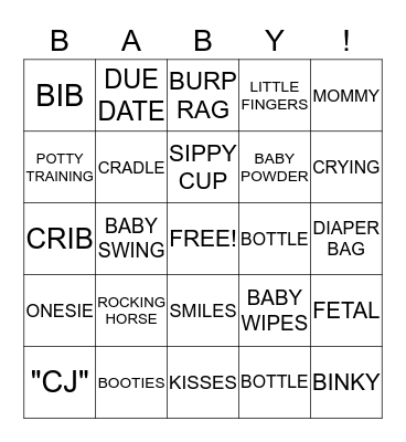 CJ's BINGO Card