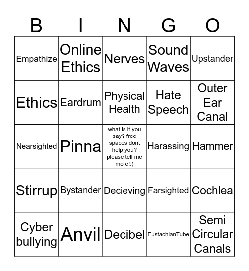 Health Bingo  Bingo Card