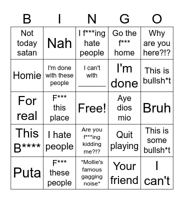 Mollie Bingo Card