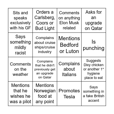 Neil Bingo Card