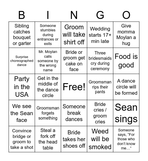 Mambo Bingo Card