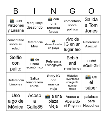 Yadhi Summer Bingo Card