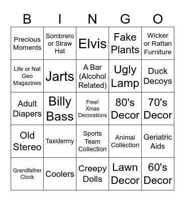 Estate Sale Bingo Card