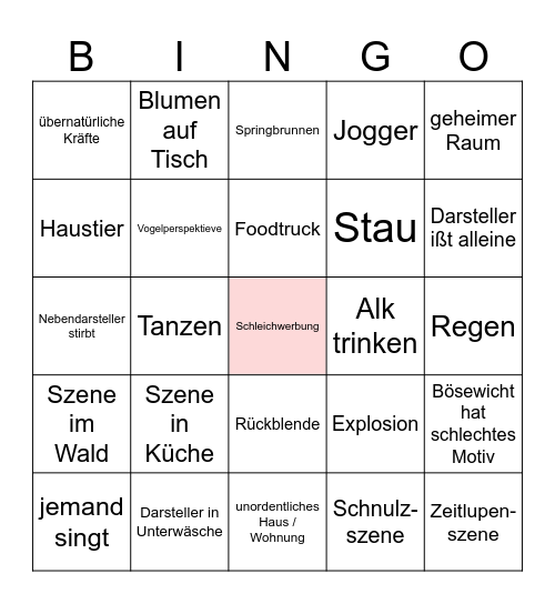 FilmBingo deutsch Bingo Card