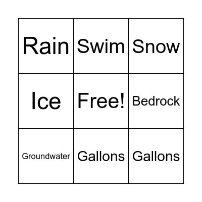 Water Bingo Card