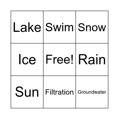Water Bingo Card