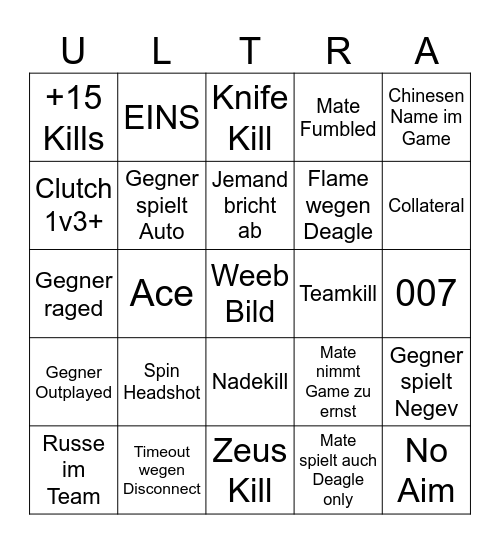 Office Ultras Bingo Card