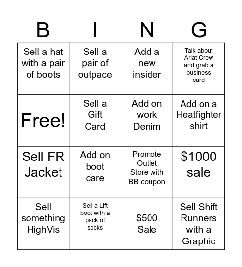 Work Bingo Card