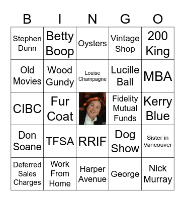 Louise Birthday Bingo Card