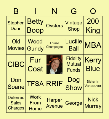 Louise Birthday Bingo Card