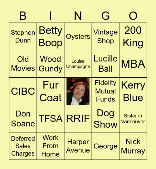 Louise Birthday Bingo Card