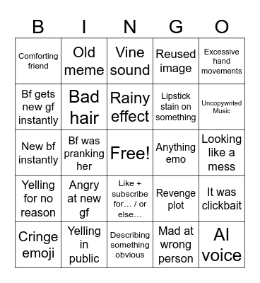 Piper Bingo Card