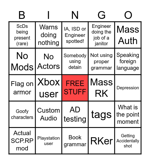 Noctum Bingo Card