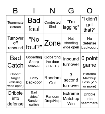 BBU REC Bingo Card