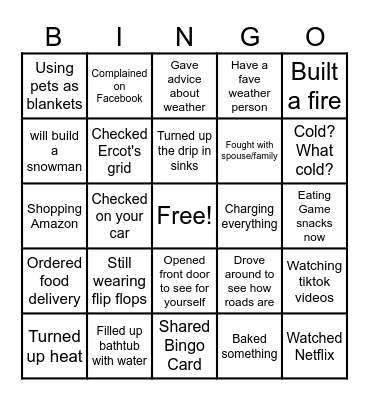 Iceplayoffspocalypse BINGO Extra Frozen Bingo Card