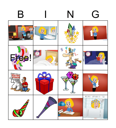 Daily routine/New Year's Eve Bingo Card