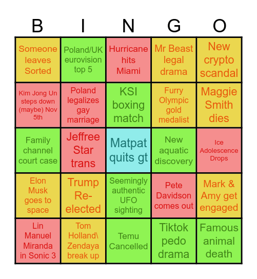 2024 Bingo Card