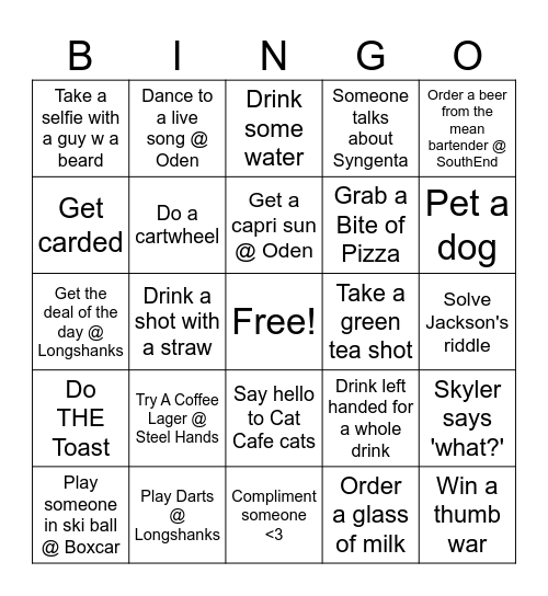 Last Hurrah Bingo! Bingo Card
