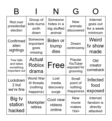 2024 events :33 Bingo Card