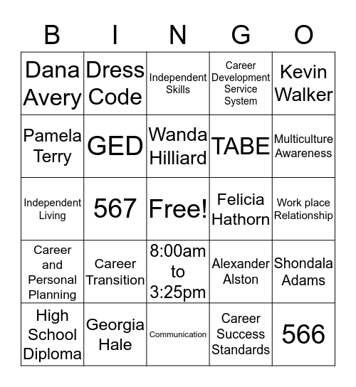 CPP Bingo Card