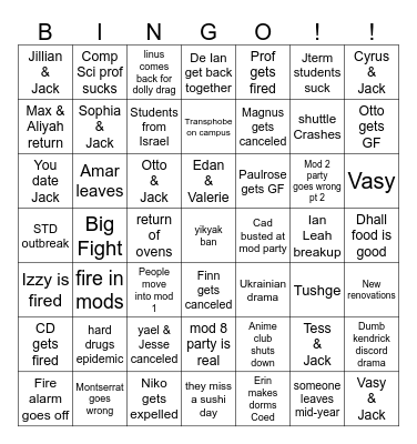 2024 simons rock bingo Card