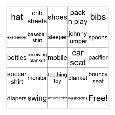 Gifts For Matteo Bingo Card