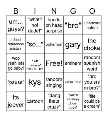 JD Bingo Card