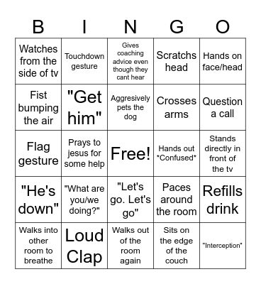 Football Bingo Card