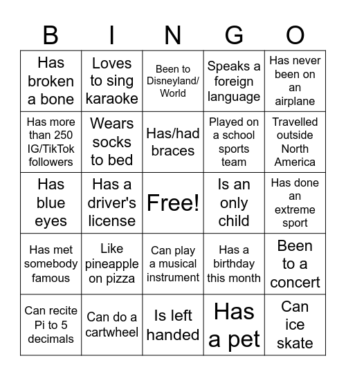 NL Bingo Card
