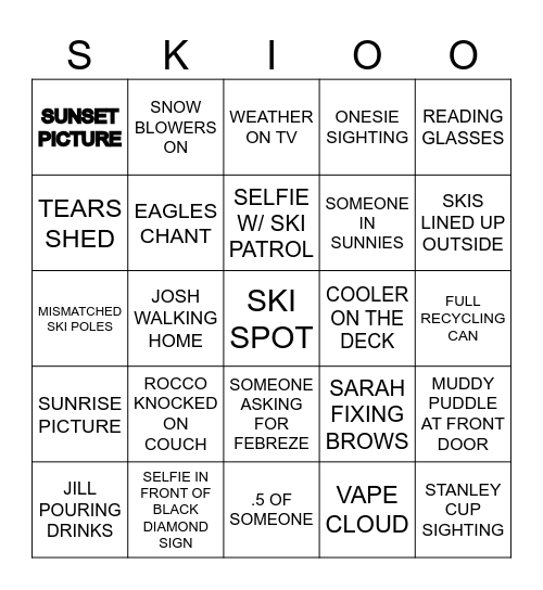 PICTURE PROOF OR IT DOESN'T COUNT Bingo Card