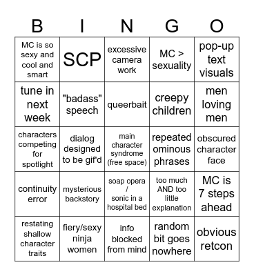 Steven Moffat Trope Bingo Card