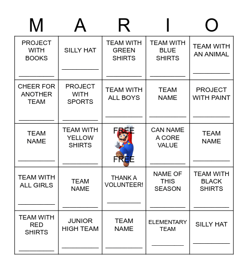 Good Luck Today! From the Mario Makers Bingo Card