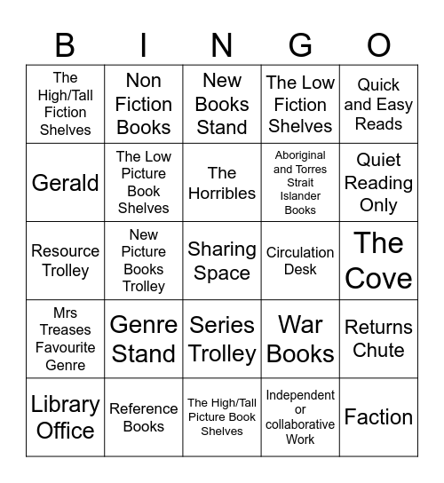 Library Resource Centre 2024 Bingo Card