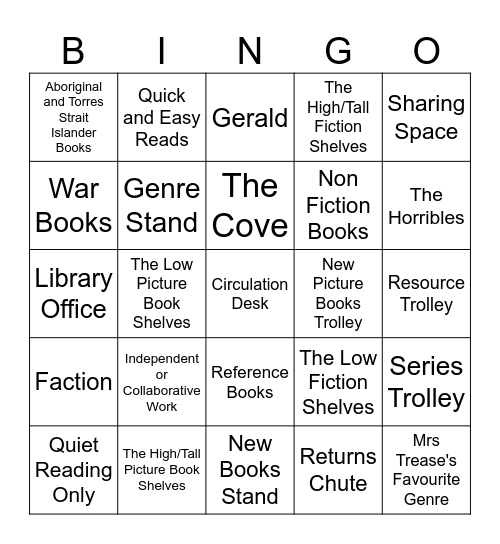 Library Resource Centre 2024 Bingo Card