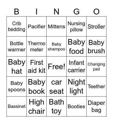 BABY SHOWER Bingo Card