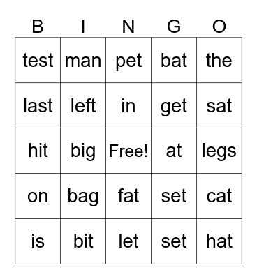 Epic Unit 3 Bingo Card