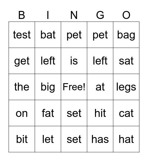 Epic Unit 3 Bingo Card