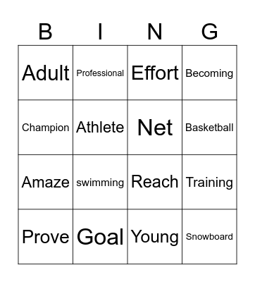 You Can Do It! Bingo Card