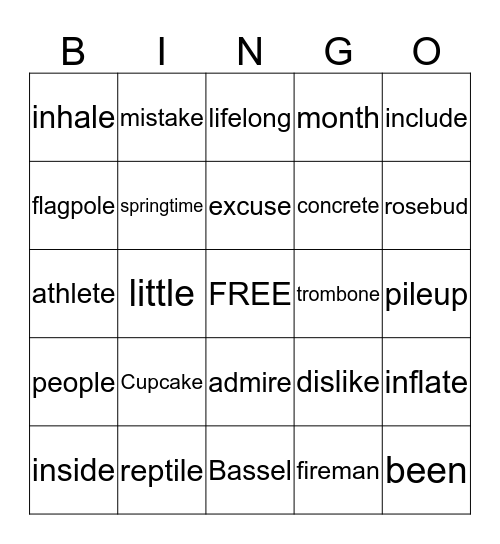 Unit 12 Week 2 Bingo Card