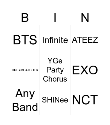 Stream Bingo Card
