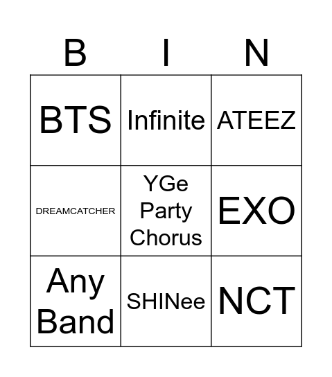 Stream Bingo Card