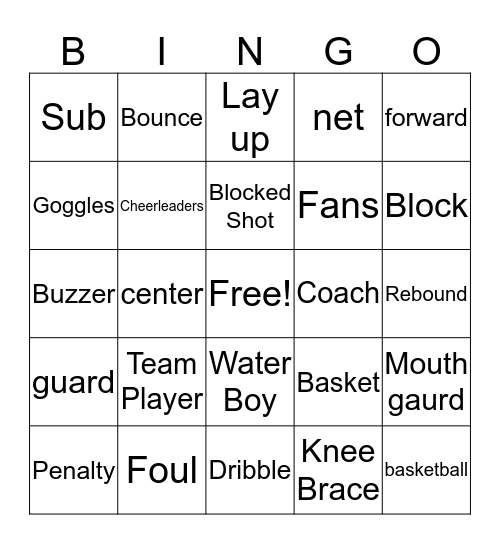 Jalen's BasketBall Bingo Card