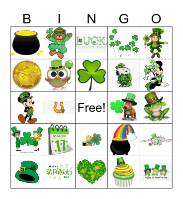 St. Patrick's Day Bingo Card