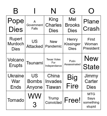 2024 Bingo Card