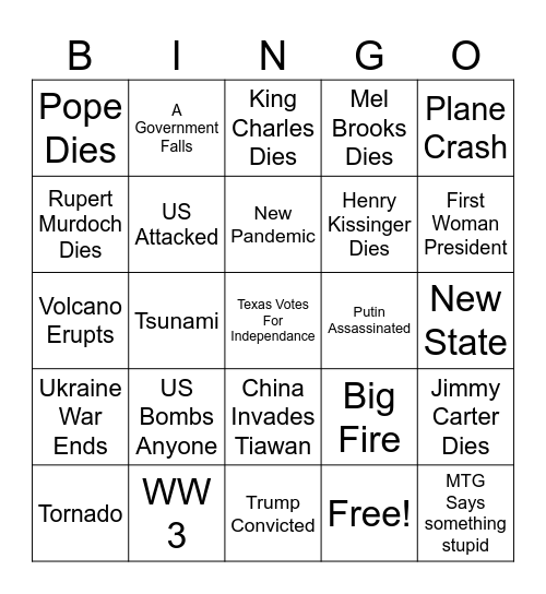 2024 Bingo Card